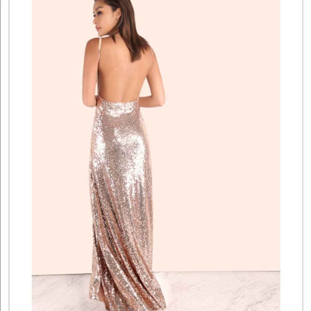 Rose Gold Maxi Dress NWOT - Picture 4 of 5
